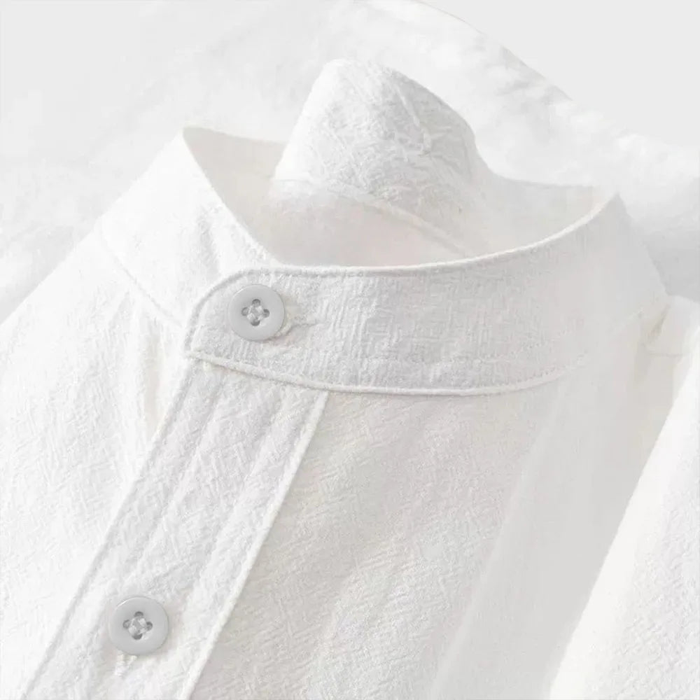 Men's Cotton Linen T-shirt Summer Hot Sale Henley Neck Casual Breathable Lightweight Solid Color Pocket Button Tops